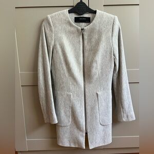 Zara Women's Light Gray Blazer Coat